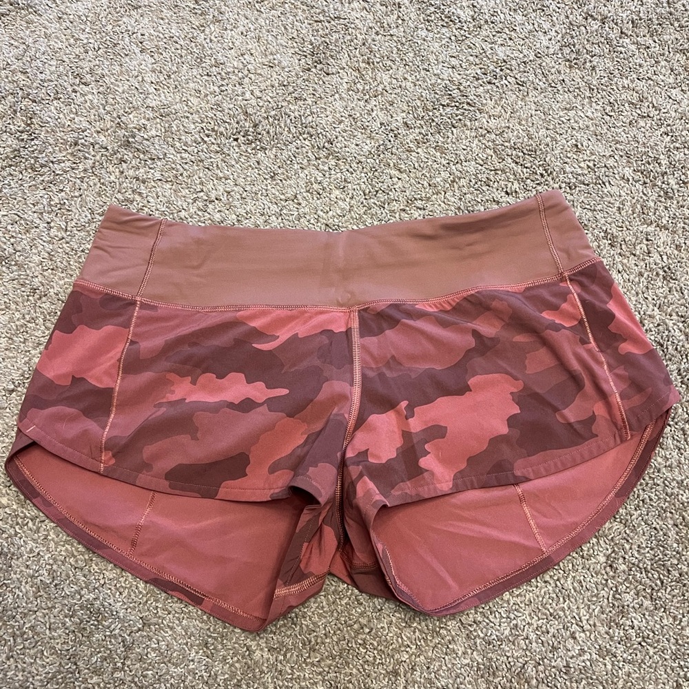 lululemon athletica Pink Camo Athletic Shorts